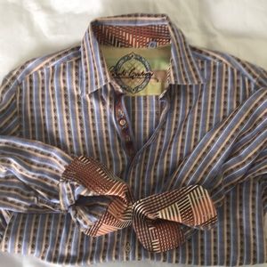 Robert Graham blue/brown button down short
